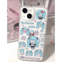 {Doudou Plush} รุ่นใหม่ Q รุ่น Hatsune Miku iPhone 14Promax เคสโทรศัพท์11 12 13Pro เคสนิ่มป้องกันภาพอนิเมะน่ารักโปร่งใส XS 8Plus