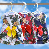 Female Dog Dress Summer Pet Cat Dog Vest Pineapple Skirt Hawaiian Style Dress