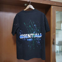 ESSENTIALS กราฟฟิตีเสื้อยืดที่มีคุณภาพสูงตัวอักษรสบายๆพิมพ์ผู้หญิงผู้ชายแขนสั้นเสื้อยืด Streerwear