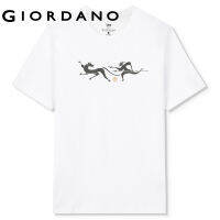 GIORDANO Men Han Art Stone Series T-Shirts Crewneck Tshirts Short Sleeve Summer 100% Cotton Print Casual Fashion Tee 91093090