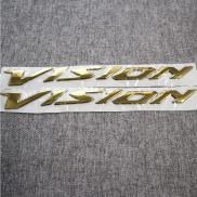 HCMBộ tem logo chữ nổi xe máy Vision chất liệu nhựa dẻo si bóng màu vàng