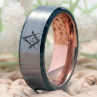 Masonic Ring Compass Square Free Mason Anniversary Gift Ring CLASSIC 8mm Mens Tungsten Carbide Ring Comfort Fit Design