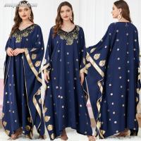 【YF】 Muslim Women Loose Sequins Dress Fashion Abaya Kaftan Arab Bat Sleeve Party Robe Ramadan Burqa Female Vestidos