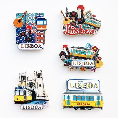 Lisbon The Capital Of Portugal Creative Geographical Indication Tourism Commemorative Decoration Handicraft Magnet Refrigerator Magnet Gift 【Refrigerator sticker】۩