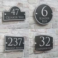 Customize Modern House Address Plaque Door Number Signs Name Plates Glass Effect Acrylic Wall Stickers Decals