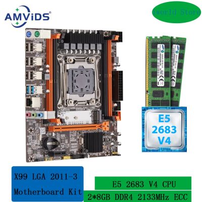 X99ชุดวงจรหลัก Xeon พร้อม Intel E5 2683 V4 LGA 2011 V3และ16GB (2*8GB) DDR4 2133Mhz RECC Memory Combo Set SATA USB M.2 NVME