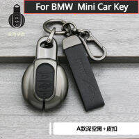 อัจฉริยะเป็นหนังแท้ทำจากสังกะสีอัลลอยและที่ห้อยกุญแจแบบฝาพับสำหรับ BMW MINI COOPER S ONE JCW CLUBMAN คันทรี่แมน F54 F55 F56 F57 F60ป้องกันที่วางรีโมทพวงกุญแจ