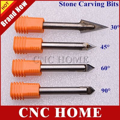 30/45/60/75/90 องศาคาร์ไบด์ CNC Router Bits Stone Engraving Carving End Mill Milling Cutter สําหรับหินหินอ่อนบลูสโตน