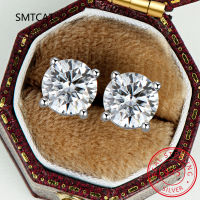 จริง2ct D สี Moissanite ใหม่รอบสไตล์ต่างหูสตั๊ดสำหรับผู้หญิงด้านคุณภาพ100 925เงินสเตอร์ลิงเครื่องประดับจัดงานแต่งงาน