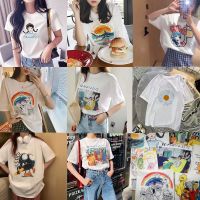 !พร้อมส่ง! เสื้อยืดคอกลม สุ่มลายการ์ตูนลายกราฟฟิค รุ่นขายดี ผ้าโพลีเอสเตอร์ผสมคอตตอน เสื้อยืดผ้าลื่น ไม่ยับ รีดง่าย ผ้าไม่ย่น