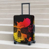 Splatter Skull Printed Suitcase Cover ink spatter colorful skull Business Flight Fun Luggage Case Protector