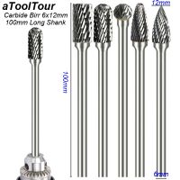 【DT】hot！ 100mm Extention Shank 6x12mm Cutting Carbide Burr Carving Grinder Abrasive Shaft Milling Cutter Metal