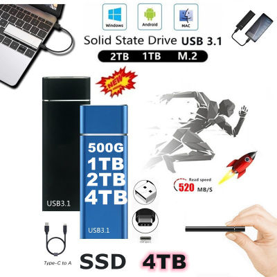 High Speed Mini 1.8" 4TB 2TB 1TB 500GB USB 3.1 Portable External Solid State Drives External Hard Drive SSD TYPE-C Mobile SSD