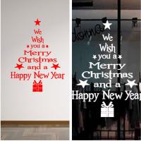Hot Merry Christmas Window Wall Stickers Posters Decals Waterproof Blessing Happy New Year Christmas Tree Stars Gifts Home Decor