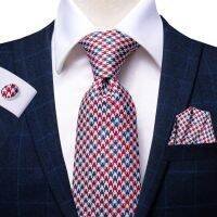 เนคไทผ้าลายตาราง Houndstooth Men39สีแดงสำหรับผู้ชาย,เนคไทเนกไทผ้าไหมหรูทึบเนคไทชุดเดรสแบบผูกเชือกชุดแต่งงานสีกรมท่าสำหรับนักธุรกิจ