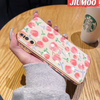 เคส JIUMOO สำหรับ Xiaomi MI 9เคสการ์ตูนน่ารักลายดอกทิวลิปชุบขอบสี่เหลี่ยมเคสมือถือดีไซน์ใหม่เคสซิลิโคนนิ่มกันกระแทกฝาปิดเลนส์เต็มรูปแบบเคสป้องกันกล้อง