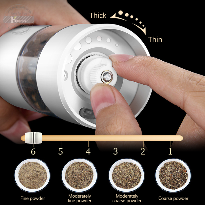 12ชิ้นไฟฟ้าเกลือพริกไทยบดชุดค่าใช้จ่าย-usb-เครื่องเทศโรงบดปรับหยาบพริกไทยโรงงานบดบดครัวเครื่องมือ