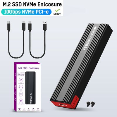 【YF】 M.2 NVMe SSD Enclosure USB3.1 Gen 2 10Gbps PCIe Type C M2 NMVe Case M Key Tool Free Aluminum Support UASP
