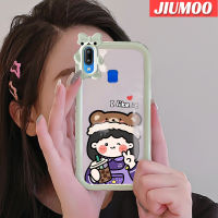 เคส JIUMOO สำหรับ VIVO Y91เคส Y95 Y91i การ์ตูนเด็กผู้หญิงชานมสีสันสดใสมอนสเตอร์เลนส์กล้องถ่ายรูปแบบนิ่มกันกระแทกแบบใสเคสมือถือป้องกันซิลิโคนเรียบง่ายปลอกความคิดสร้างสรรค์โปร่งใส