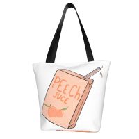 Peach Juice Shopping Bag Drink Peachy Outdoor Female Handbag Bulk Retro Cloth Bags