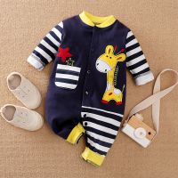 Baju Bayi Laki-laki Baru Lahir Baju Monyet Bayi Baru Lahir Katun Jumpsuit Bayi Jerapah Baju Kartun Lengan Panjang Babygrow Onesie