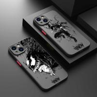 Venom Facce Dark Design Phone Case for iPhone 14 13 11 12 Pro Max X XS XR 7 8 6 Plus Mini Silicone Frame Matte PC Cover Phone Cases