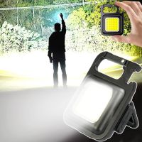 2023¤✱ Mini LED Keychain Light Portable COB Work Light USB Rechargeable Torch With Corkscrew Waterproof Outdoor Camping Lamp Lanterns