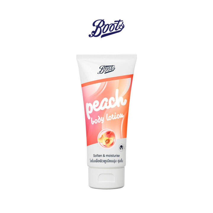 Boots Peach Body Lotion บู๊ทส์ พีช บอดี้ โลชั่น 180 มล. Lazada.co.th