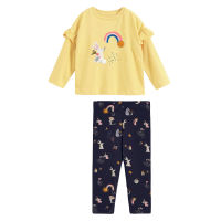 Autumn Girls Clothes Set Cotton Long Sleeve T shirts + Pants 2 Peacie Sets Children Baby Girl Cartoon Printed Clothing Suits