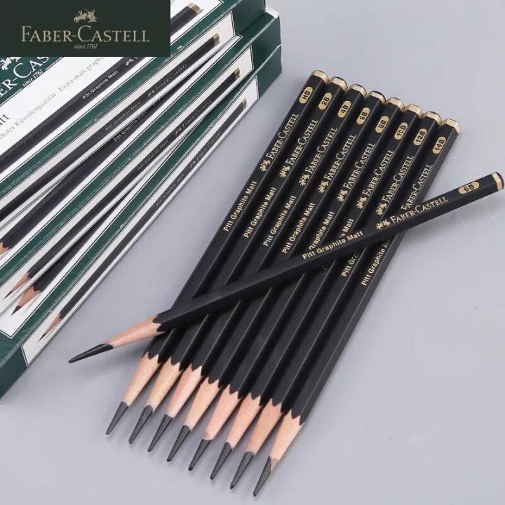 8 Pcs Faber-Castell Graphite Pitt Matt Pencil Set HB, 2B, 4B, 6B