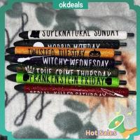 OKDEALS 7PCS SUPERNATURAL ปากกาตลกๆ ที่น่ากลัวเหมือนผี วิทช์ ปากกาฮาโลวีน ของขวัญสำหรับเด็ก แฟรงเกนสไตน์ สัปดาห์ปากกา ออฟฟิศสำหรับทำงาน