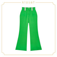 Kloset Pants With Detail At Waist (SS19-P008) กางเกงผู้หญิง เสื้อผ้าผู้หญิง เสื้อผ้าแฟชั่น กางเกงขายาว