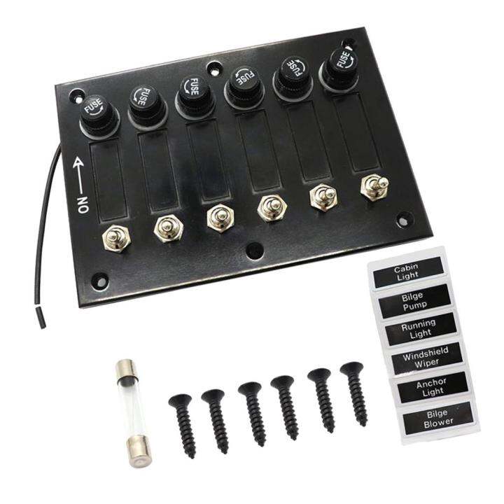 Tasico 6 Gang Fused Marine Switch Panel for Boats Rv