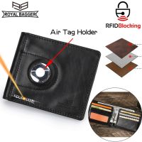 Royal Bagger Vintage RFID Short Wallets for AirTag Men Genuine Cow Leather Purses Wallet Male Money Card Holder 1427