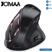 JOMAA 2.4G + บลูทูธเมาส์แนวตั้งไร้สายสำหรับ Apple Mac แล็ปท็อปโน้ตบุ๊ค9ปุ่มเมาส์สำหรับเล่นเกมชาร์จได้