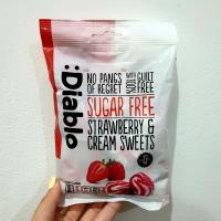 พร้อมส่ง !! เดียโบลลูกอมรสสตรอเบอร์รี่และครีม 75 กรัม Diablo Strawberry and Cream Sweets Candy 75g.