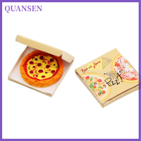 QUANSEN บ้านตุ๊กตาพิซซ่าขนาดเล็กพร้อมกล่องบรรจุโมเดล1:12ตกแต่งห้องครัวอาหารของเล่นบ้านตุ๊กตา1ชุด