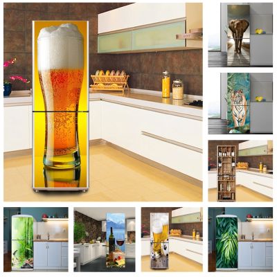 [24 Home Accessories] Bier Mok Behang Koelkast Sticker Keuken Decoratie Koelkast Poster Dollwaterdicht Verwijderbare Muurschildering Diy Muurtattoo