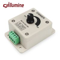 ▣ 12V 24V 8A 1 Channel Knob LED Dimmer Rotary Dimming Wall Mounted Switch ON OFF Controller for Single Color LED Strip Light