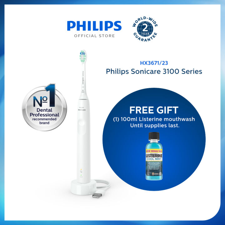 Philips Sonicare 3100 Series HX3671/23 + FREE Listerine Cool Mint ...