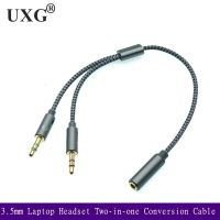 Laptop Headset 3.5mm 2 to 1 Conversion Cable Mobile Phone Microphone Audio 3.5mm 1 to 2 Extension Adapter PC Converter Cord 25cm Cables