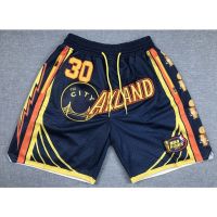 เสื้อคุณภาพสูง nba shorts Golden State Warriors No. 30 Curry dark blue champion pockets basketball shorts