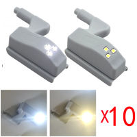 10pcs LED Inner Hinge Lamp Under Cabinet Lights Universal Wardrobe Cupboard Sensor Lights for Bedroom Kitchen Closet Night Lamp