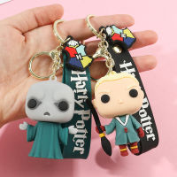 3D Harri Potter พวงกุญแจ PVC ของเล่น Dobby Hermione Weasley Snape Granger Malfoy Ron Action Figure PVC Key Ring Party คอสเพลย์ของเล่น-Youerd