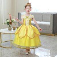 AEOZAD Disney Beauty and Beast Princess Traje สำหรับ meninas Vestido de festa crianças Fantasia คอสเพลย์สำหรับ Natal Roupas Carnaval