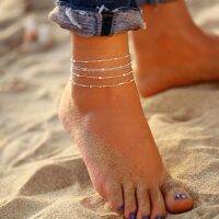 Delysia King 5pcsset Women Summer Round Ball Beads Anklet Beach Fashion Personality Handmade Foot Ring