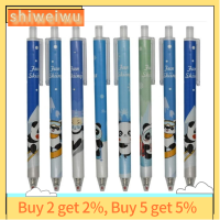 SHIWEIWU2558285ปากกาหมึกเจลแพนด้า12ชิ้นปากกาโรลเลอร์บอลพับเก็บได้อุปกรณ์ในบ้านปากการูปสัตว์ขนาดเล็กสำนักงาน