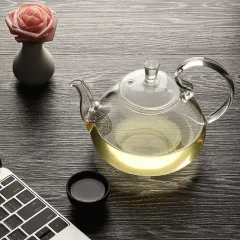 1000ml Heat Resistant Glass Tea Pot,Glass Teapot with Infuser Tea Leaf  Herbal Coffee pot tea set Practical Bottle Flower TeaCup