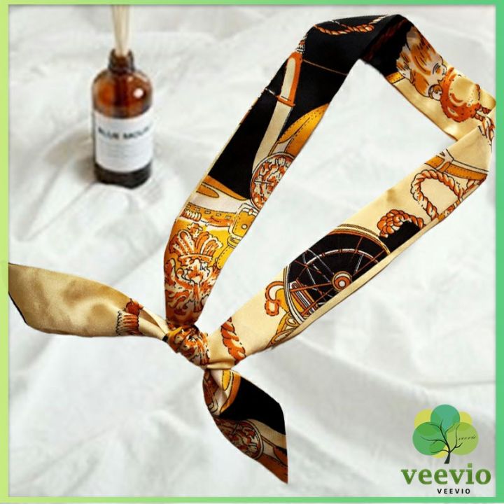 veevio-ริบบิ้นผูกกระเป๋า-พิมพ์ลาย-ขนาดเล็ก-สําหรับผู้หญิง-ขนาด-85x4-ซม-silk-scarf