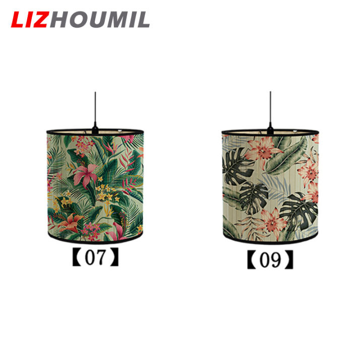 lizhoumil-เฉดสีโคมไฟไม้ไผ่ย้อนยุคพืชสีเขียวที่คลุมหลอดไฟตกแต่งบ้านสำหรับโคมไฟแสงตั้งโต๊ะพื้น